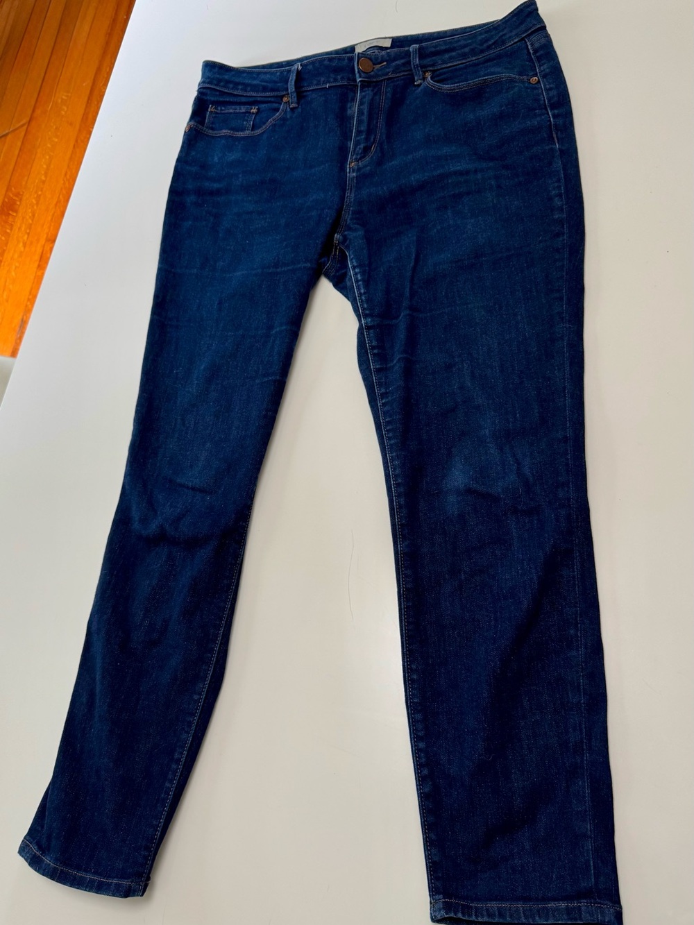 LOFT Outlet Curvy Skinny Jeans Size 12 Dark Wash Stretch Denim